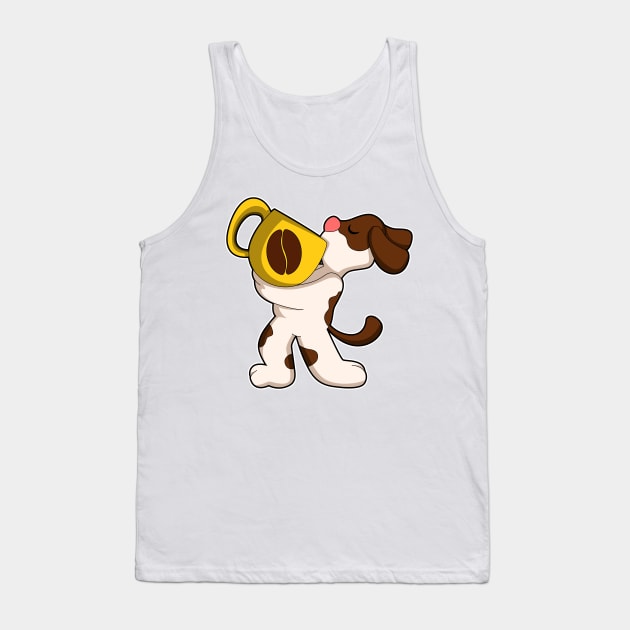 Dog with Cup of Coffee Tank Top by Markus Schnabel